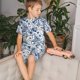 thumbnail image 4 of Balery Blue Paisley Conjunto de Pijama Infantil de Manga Corta con Estampado – Ropa de Dormir de Algodón Suave-Large, 4 of 6