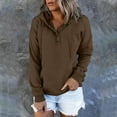 thumbnail image 2 of Chuancc Fall Outfits For Women 2025 Winter Clothing For Women Cute Hoodies Solid Color Hoodies Women'S Sweatshirts Oversized Casual Loose Solid Womens Fashion Sweatshirt For Women Brown L, 2 of 4