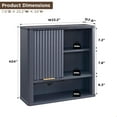 Over The Toilet Storage with Fluted Sliding Door 68" Tall Wood