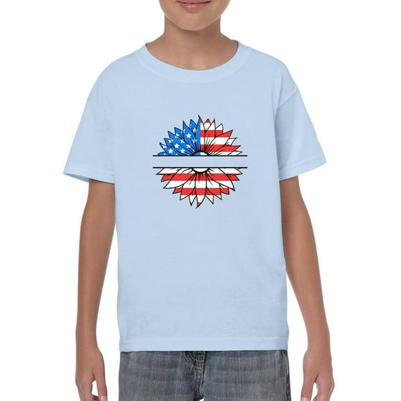Patriotic Sunflower Usa T-Shirt Juniors -Image by Shutterstock, Medium