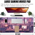 thumbnail image 2 of Extended Large Gaming Mouse Pad, Cute Pink Cyberpunk Lofi Large Desk Mat for Desktop, Non-Slip Rubber Base Stitched Edges Long Computer Keyboard Desk Pad Mouse Mat for Gaming Home Office 35.4"X15.7", 2 of 7