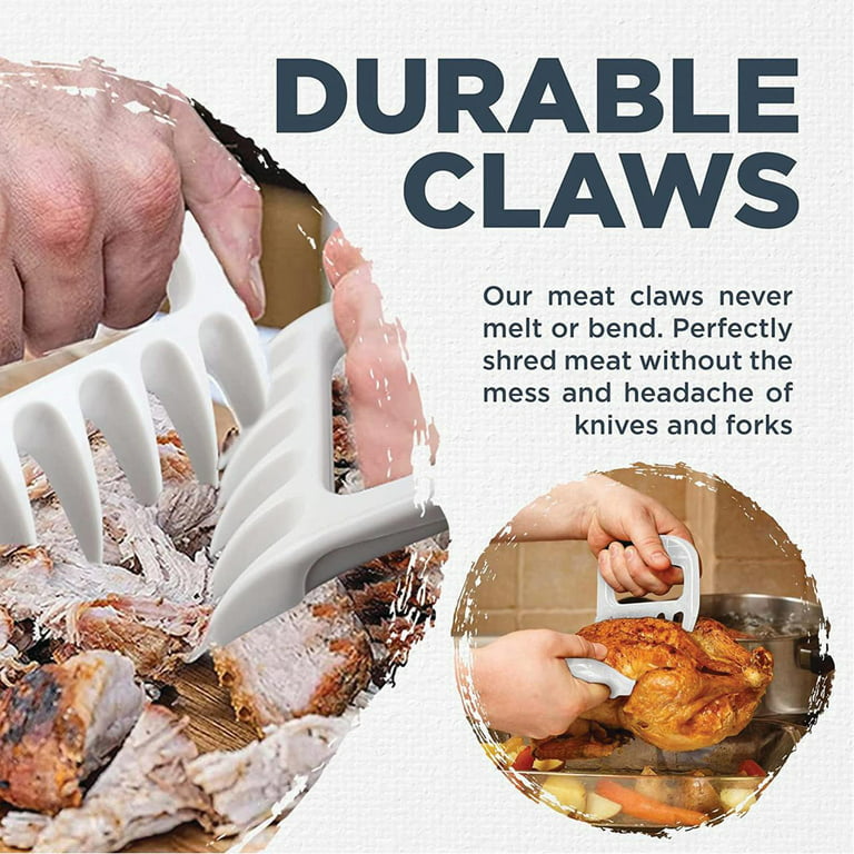 Culinary Couture Pulled Pork Claws Meat Shredder Tool BBQ Accessories,  White 