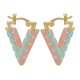 thumbnail image 2 of Pendientes colgantes de esmalte color caramelo con forma de V estereopscópica y diseño geométrico - SHED029-4 | Código de modelo 5593 SHED029-4, 2 of 2