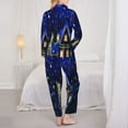 thumbnail image 5 of Kll Christmas Night Print Women'S Long Sleeve Pajamas With Pants Sleepwear Loungewear 2 Set-Small, 5 of 9