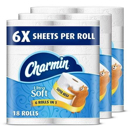Recessed Tissue (Charmin Ultra Soft Toilet Paper, 18 Super Mega Roll Bath Tissue (3 Packs of 6 Super Mega Roll 426 sheets per)