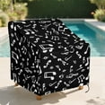thumbnail image 2 of Renewold Waterproof Patio Chair Covers Dust Rain Snow-Proof High Back Patio Chair Covers Patio Furniture Lawn Chair Protection, 38"W x 38"D x 36"H, Musical Notes Black, 2 of 7