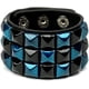 thumbnail image 1 of Muñequera ancha Color 3 filas Pirámide Stud Pulsera Punk Cuero B, 1 of 2
