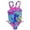 Pink, variant on Angel Beach Girls Multi Neon Stripe Foil Print Swimming Suit Swim Bathing Suit 4