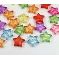 thumbnail image 2 of U8MO 100 Mixed Colour Transparent Acrylic Smooth Star Charm Beads 14mm Kids Crafts, 2 of 6