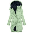 thumbnail image 1 of Breezora Women Winter Hooded Lined Thicken Padded Coat Plus Size Warm Outdoor Jacket for Cold Weather Protection S Size Green, 1 of 8