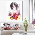 thumbnail image 1 of Beautiful Woman with Black Hair - Abstract Portrait Canvas Print, 1 of 3