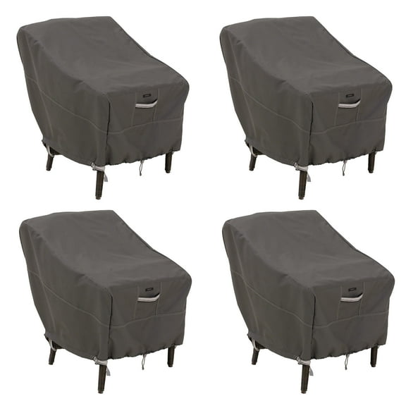 Classic Accessories Ravenna Water-Resistant 25.5 Inch Patio Chair Cover, 4 Pack
