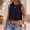 Black, variant on Womens Side Tie Cropped Tank Tops Summer Soft Casual Oversized Sleeveless Shirts Trendy Loose Fit Lightweight High Neck Boxy Basic Tees Daily Beach Wear, White S