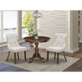 thumbnail image 2 of East West Furniture Antique 3-piece Wood Dining Set in Mahogany/Doeskin, 2 of 6
