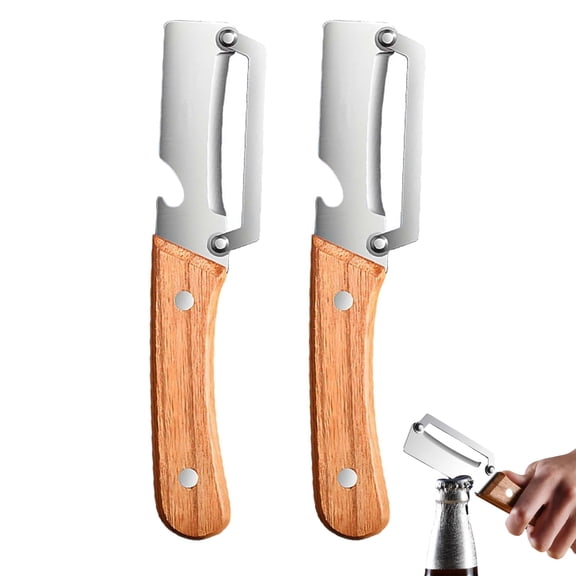 Multi-functional Vegetable Peeler for Kitchen, 2 in 1 Stainless Steel Single Blade Peelers Tool, Ultra Sharp Blades, Non-slip Ergonomic Handles with Bottle Opener, Home Kitchen Gadgets (2pcs)