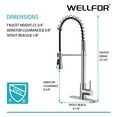 thumbnail image 5 of ANGELES HOME Kitchen Faucets with Pull Down Sprayer, Black Spring Commercial Kitchen Sink Faucet, Desk Mounted 1 Hole Or 3 Hole Compatible, Touch On Kitchen Sink Faucets, Brushed Nickel, 5 of 8