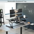 thumbnail image 3 of VIVO Black 48" Height Adjustable Standing Desk Monitor Riser, Sit Stand Tabletop, 3 of 9