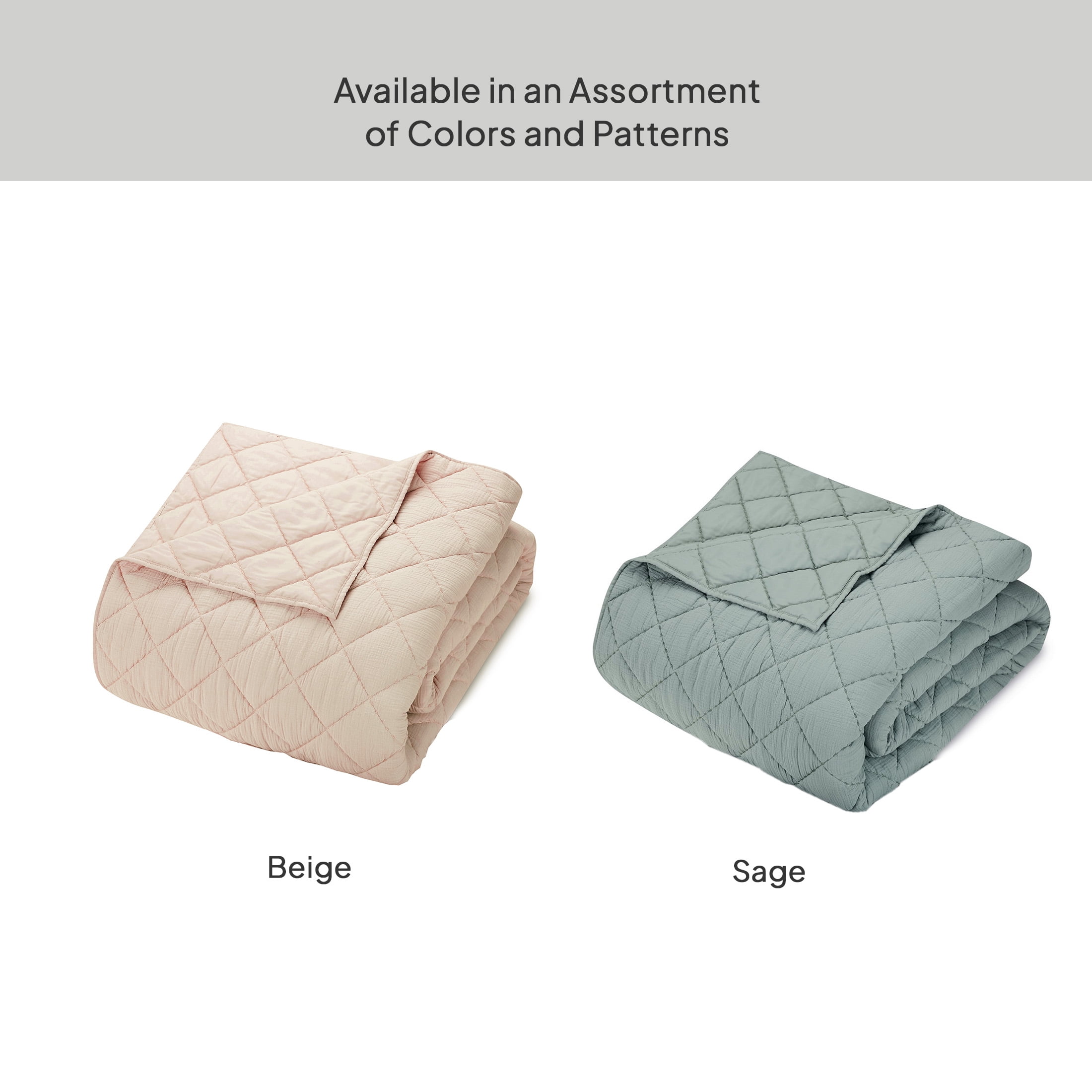 Better Homes & Gardens Diamond Gauze Quilt, King, Beige Bedding