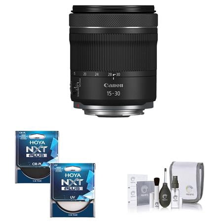 RF 15-30mm f/4.5-6.3 IS STM Lens, Bundle with Hoya NXT Plus UV & CPL Filter and Cleaning Kit