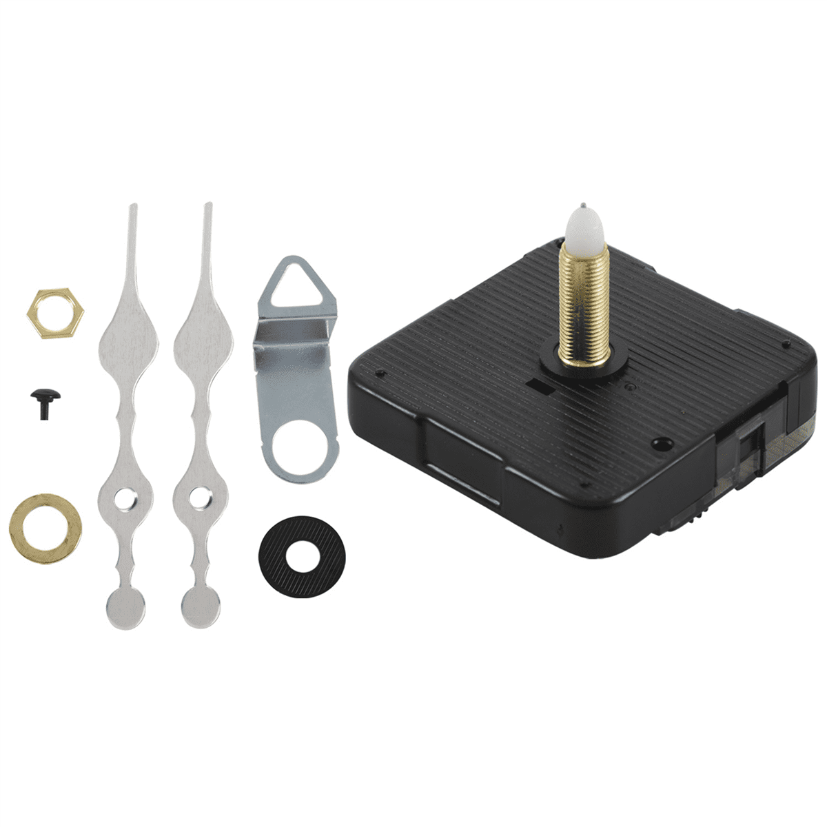 20X Long Spindle Clock Mechanism Movement, 3/ 5 Inch Maximum Dial Thickness, 1-1/ 10 Inch Total Shaft Length