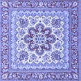thumbnail image 1 of Ahgly Company Indoor Square Medallion Blue Traditional Area Rugs, 6' Square, 1 of 4