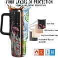 thumbnail image 5 of Skull Tumbler with Handle and Straw 40oz Flowers Skull Tumbler Travel Mug Skull Cup Insulated Leak Proof Tumbler Skull Gifts for Women Men-(black red), 5 of 6