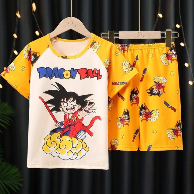 Conjunto de ropa de verano de Pokémon Pikachu para niños y niñas, camiseta de manga corta, pantalones cortos, chándal deportivo, conjuntos de pijamas qym unisex