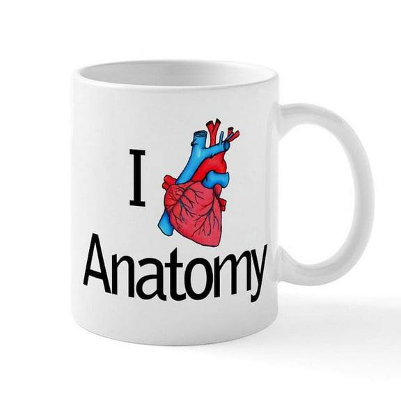 CafePress - Heart Anatomy Mug - 11 oz Ceramic Mug - Novelty Coffee Tea Cup