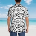 thumbnail image 6 of Balery Black Footprints Print Men's Hawaiian Shirts Short Sleeve Beach Shirt Relaxed Fit Vacation Button Down Shirts-, 6 of 8