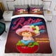thumbnail image 4 of Strawberry Shortcakes (2) Conjunto de sábanas temático, trío de piezas, cómodo y amigable con la piel, diseño único, regalo de decoración para el hogar para familiares, amigos y fans, 90 cm * 190 cm, 4 of 6
