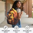 thumbnail image 3 of HELLHERO Wolf Pattern Bookbags with Lightweight, Padded Shoulder Straps Breathable 17 Inch Backpack for Travel Elementary School, 3 of 5