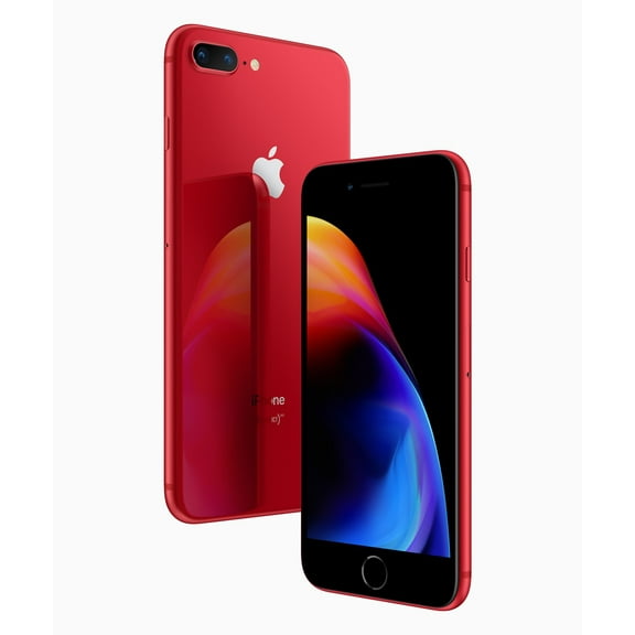 Restored Apple iPhone 8 Plus A1864 (Fully Unlocked) 64GB Red w/ Wireless Earbuds (Refurbished)
