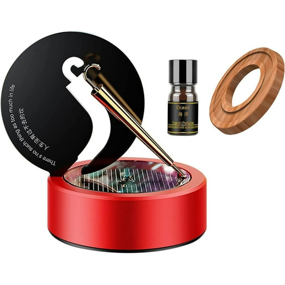 Solar Powered Car Diffuser,Car Ornaments Dashboard Solar Energy Rotating Rotating Diffuser Interior Decoration Accessories for Car or Home,Red
