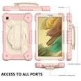 thumbnail image 5 of Dteck Kids Case for Samsung Tab A7 Lite 8.7" SM-T220 SM-T225, Heavy Duty Rugged Shockproof Case with Adjustable Hand Strap, Carrying Shoulder Strap, Rotating Kickstand, Rosegold + Beige, 5 of 6