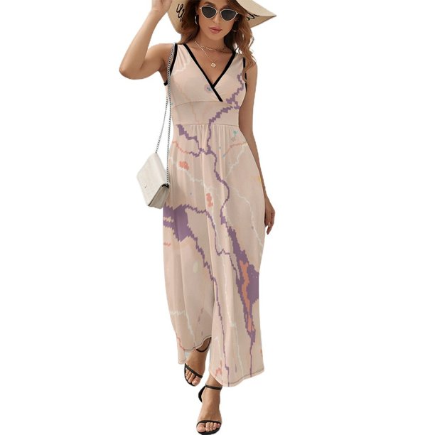 Marble Vestido Sin Mangas Vestidos Para Mujer, Vestido Suelto De Verano 2025