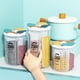 thumbnail image 5 of Frascos de almacenamiento con tapa para cereales y granos de cocina, compartimentos interiores, frascos transparentes con sellado, cajas de almacenamiento para refrigerador de alimentos secos de grado, 5 of 9