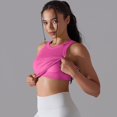 thumbnail image 2 of EHQJNJ Female High Impact Sports Bras for Women Large Bust Fashion Seamless Fluorescent Knit Yoga Wear Solid Color Semi Fixed Cup Crop Sleeveless Workout Vest Womens Sports Bras High Support No Pads, 2 of 7