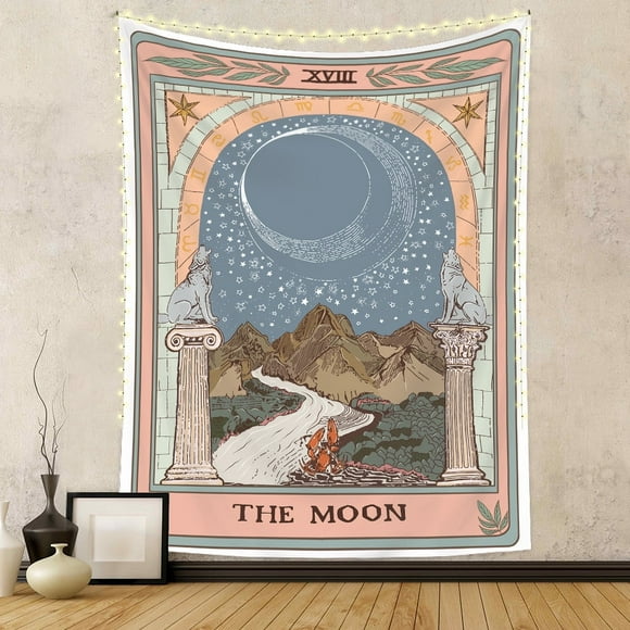 The Moon Tarot Tapestries Aesthetic Bohemian Wall Hanging Tapestry for Picnic Blankets Tablecloth - 150*200cm