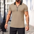thumbnail image 6 of Avirosel Men's Solid Color Color Blocking Zipper Sports Shirt, Lightweight Breathable Fabric for Casual Outdoor Exercise, 6 of 9