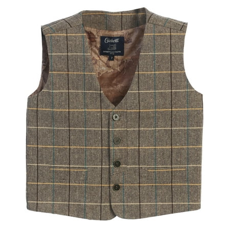 

Gioberti Kids and Boys 3pc Tweed Vest with Matching Cap and Bow Tie