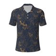 thumbnail image 2 of Daiia Tropical Butterfly Pattern Men’s Polo Shirts,Solid Deck Shirt,Classic Fit, Breathable Cotton Polo for Casual and Sport Wear-Large, 2 of 7