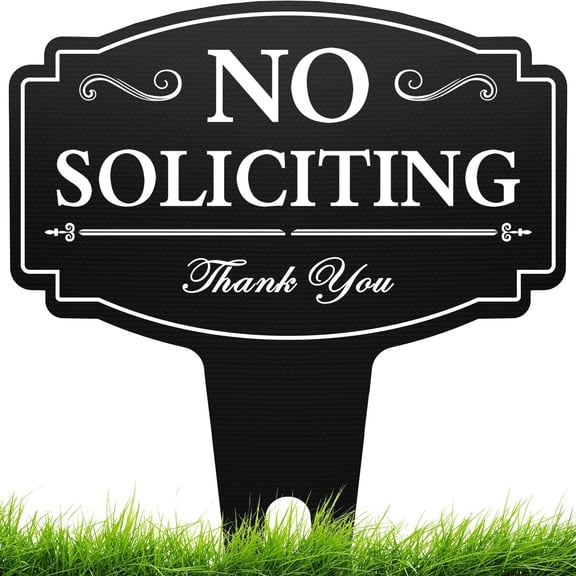 No Soliciting Sign for House, 14"x11" No Soliciting Yard Sign For Front Door, Premium Rust-Free Aluminum And Classy Look Sign