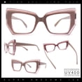 thumbnail image 2 of Womens Oversized Thick Squared Cat Eye Clear Lens Fashion Eyeglasses Beige, 2 of 8