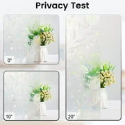 rabbitgoo Window Privacy Film, Decorative Frosted Glass Removable Sticker, Stained Decals, Static Cling Vinyl Covering, Blooming Flowers 17.5 x 78.7 inches