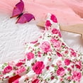 thumbnail image 6 of Toddler Girl Sundress Floral Dress Beach Vacation Ruffle Dress Girls Princess Easter Dress Birthday Party Trendy Spring Summmer Outfit #Hot Pink 3-4 Years, 6 of 6