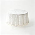thumbnail image 2 of Linen Blend Square Tablecloth, Lace Edge Dining Table Cover, Wrinkle Resistant Washable Fabric for Everyday Kitchen Patio Wedding Decor, 2 of 6