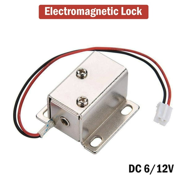 SENRISE Mini Electromagnetic Solenoid Lock Upward/Downward Cabinet Drawer Lock Iron Silver