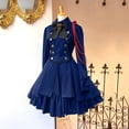 thumbnail image 2 of Kcodviy Robe pour Femme Style Rétro Vêtements Gothiques Femme Couleur Unie Manches Trompette Robes Gothiques pour Femmes Manches Longues Longue Robe Princesse, 2 of 4