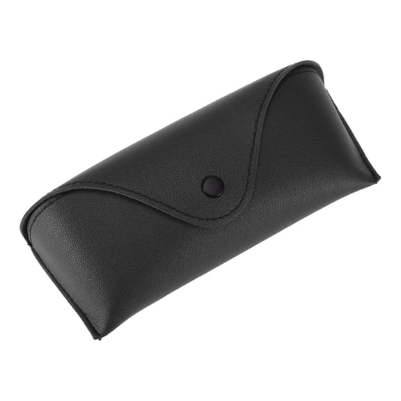 Unique Bargains Snap Button Eyeglasses Case Portable Eyeglasses Storage Black