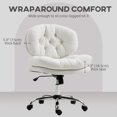 thumbnail image 4 of HOMCOM Armless Office Chair Desk Chair with Wide Thick Padded Seat, White, 4 of 10
